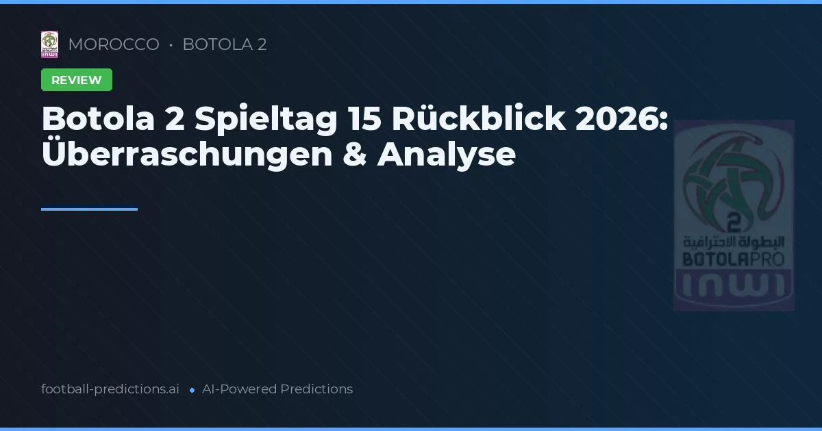 Botola 2 Spieltag 15 Rückblick 2026: Überraschungen & Analyse
