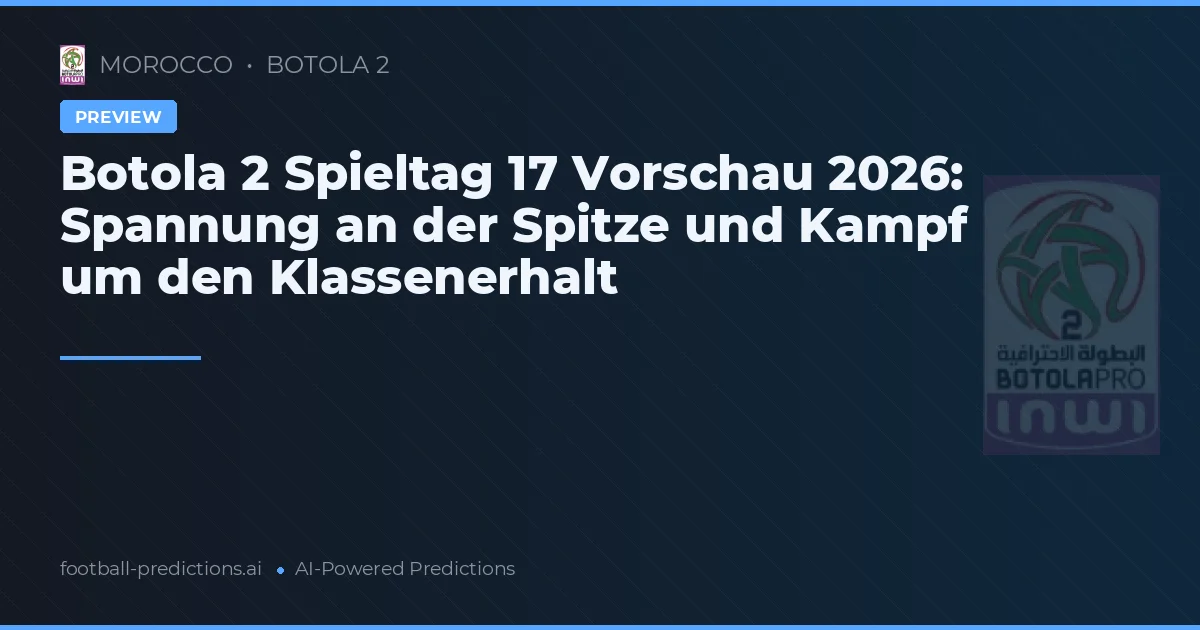 Botola 2 Spieltag 17 Vorschau 2026: Spannung an der Spitze und Kampf um den Klassenerhalt