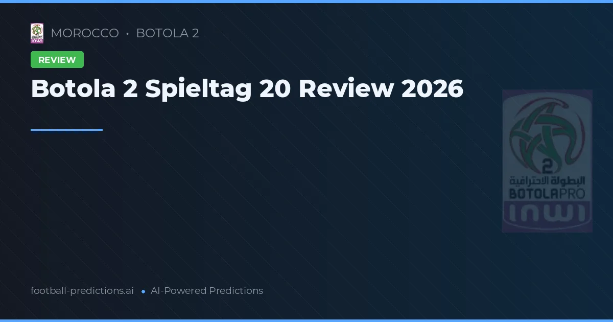 Botola 2 Spieltag 20 Review 2026