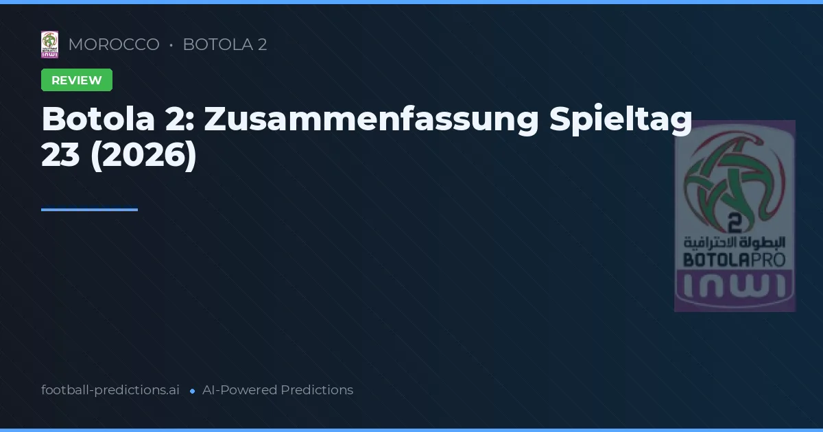 Botola 2: Zusammenfassung Spieltag 23 (2026)
