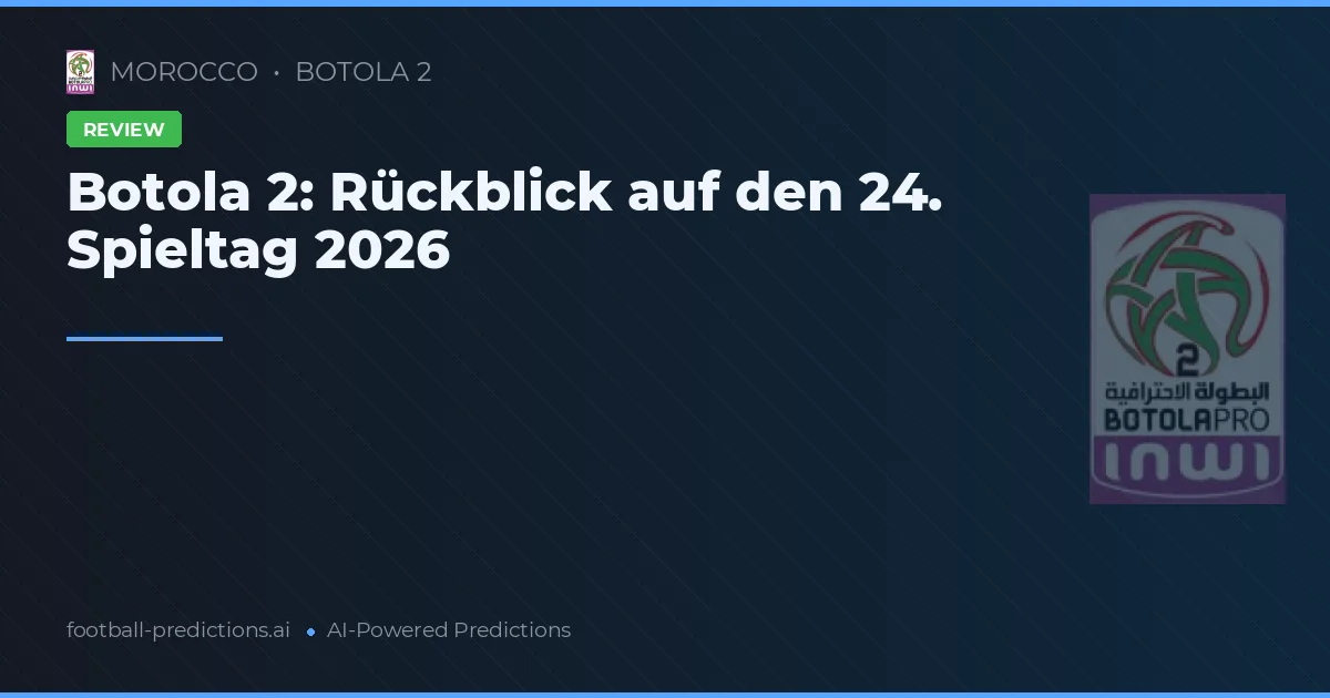 Botola 2: Rückblick auf den 24. Spieltag 2026