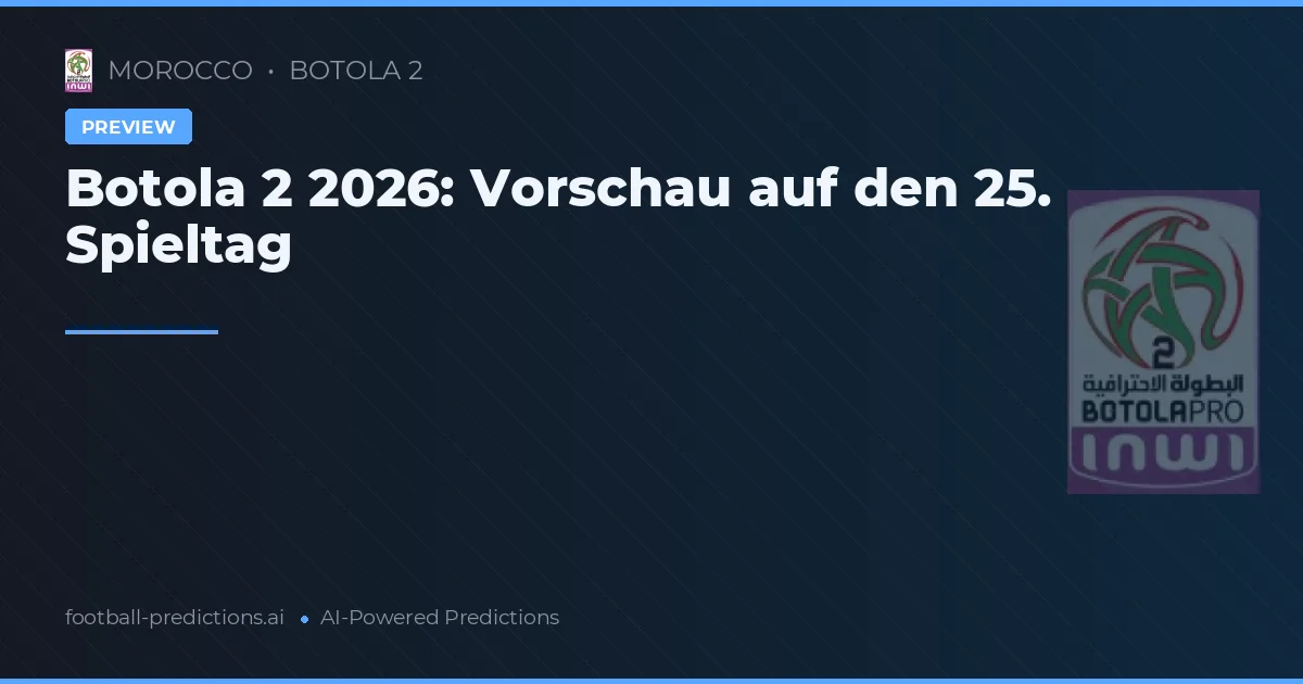 Botola 2 2026: Vorschau auf den 25. Spieltag