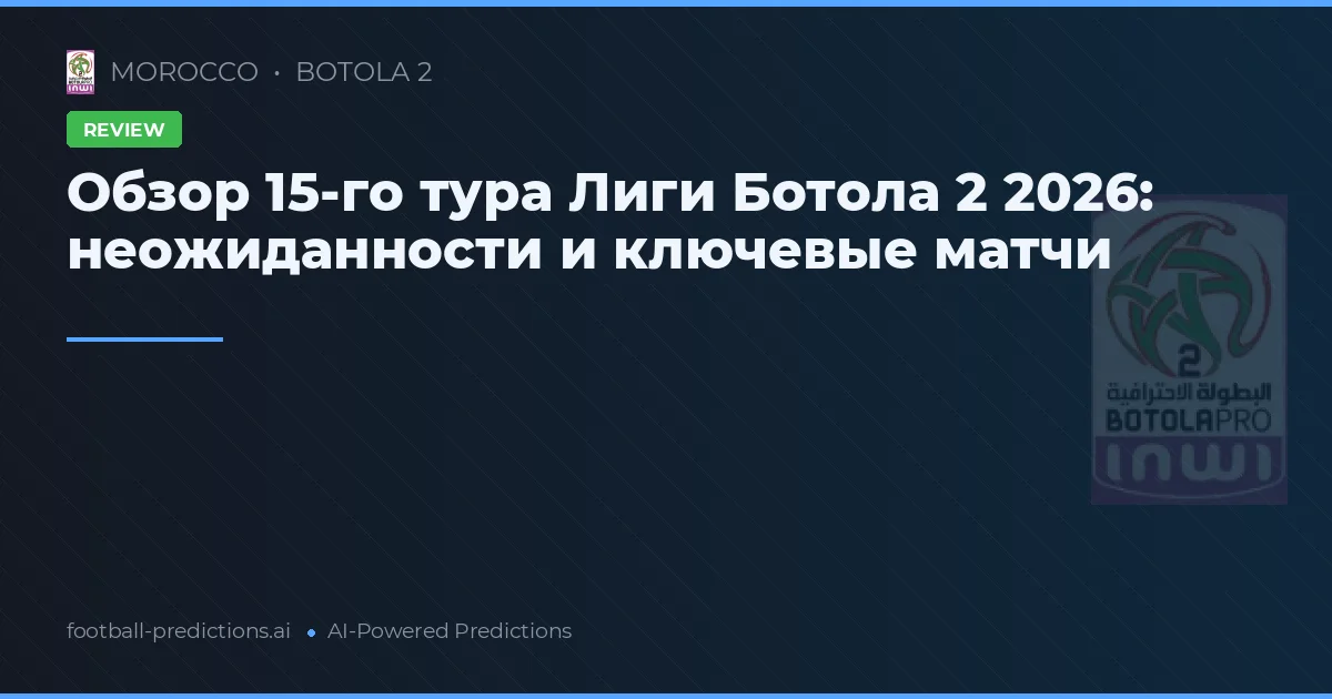 Обзор 15-го тура Лиги Ботола 2 2026: неожиданности и ключевые матчи