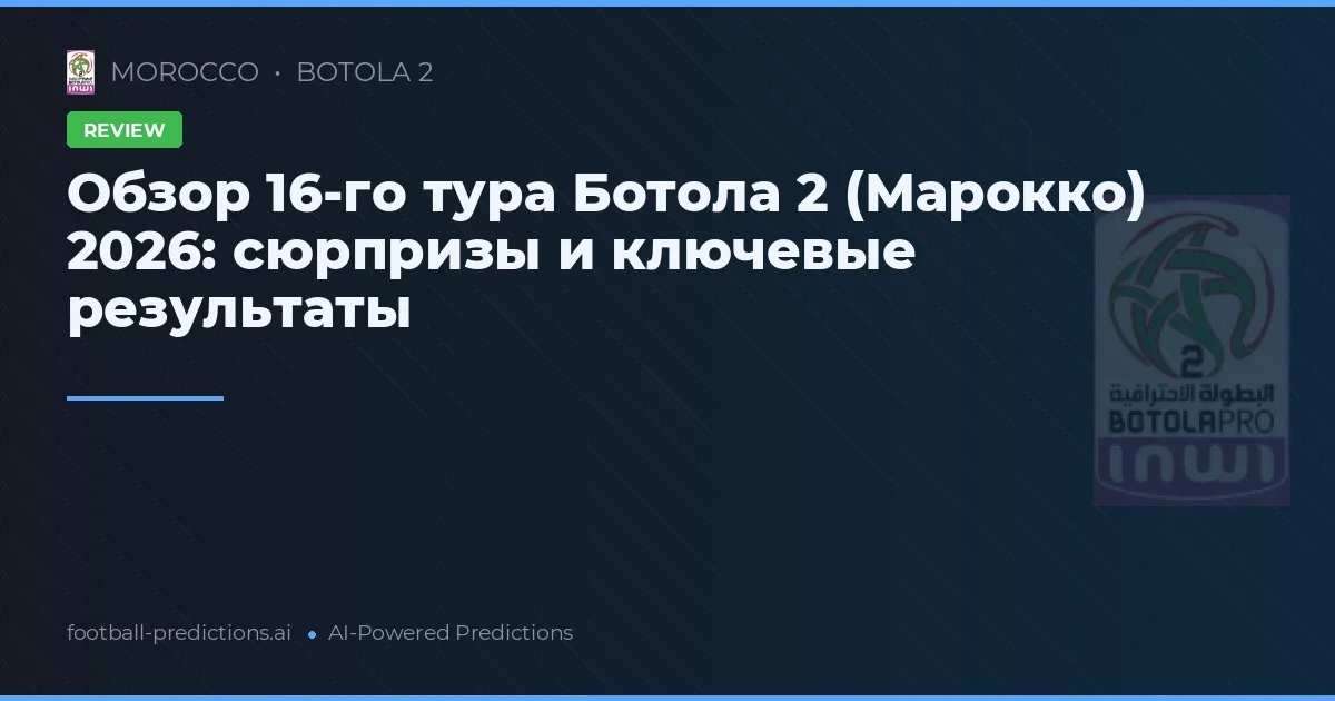 Обзор 16-го тура Ботола 2 (Марокко) 2026: сюрпризы и ключевые результаты