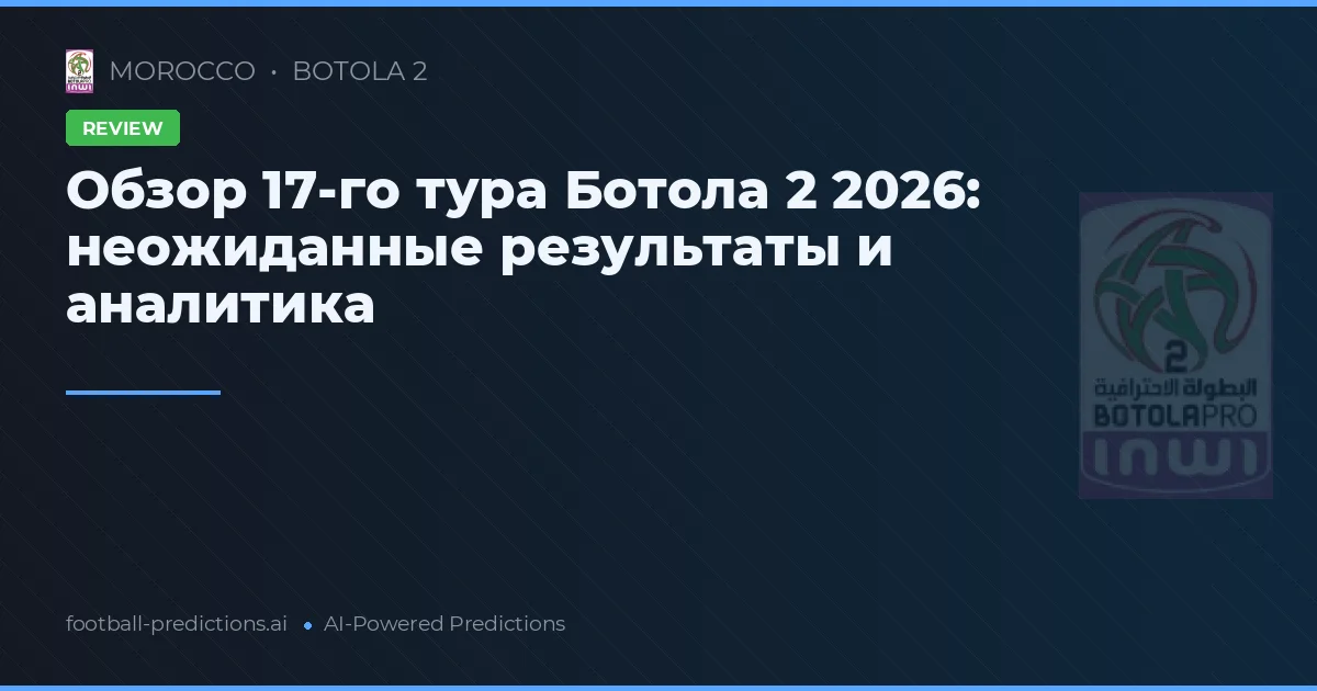 Обзор 17-го тура Ботола 2 2026: неожиданные результаты и аналитика