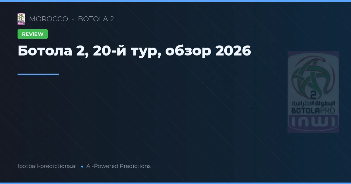 Ботола 2, 20-й тур, обзор 2026