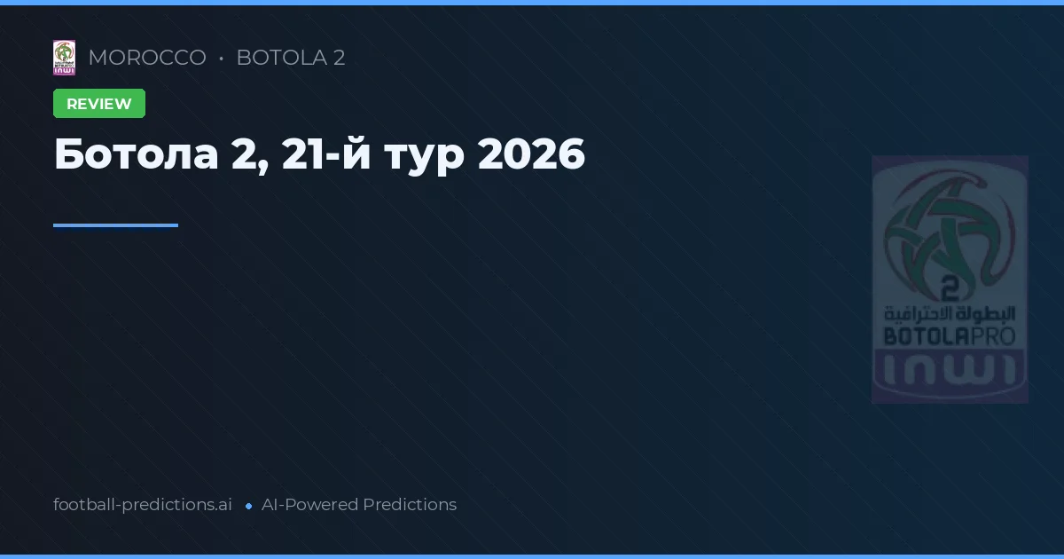 Ботола 2, 21-й тур 2026