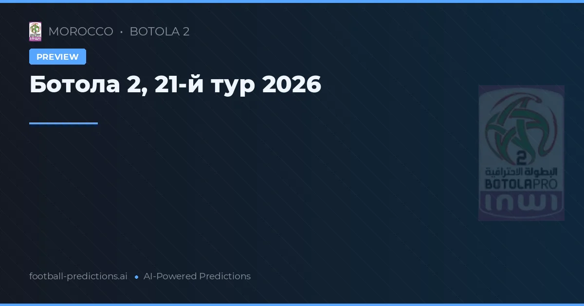 Ботола 2, 21-й тур 2026