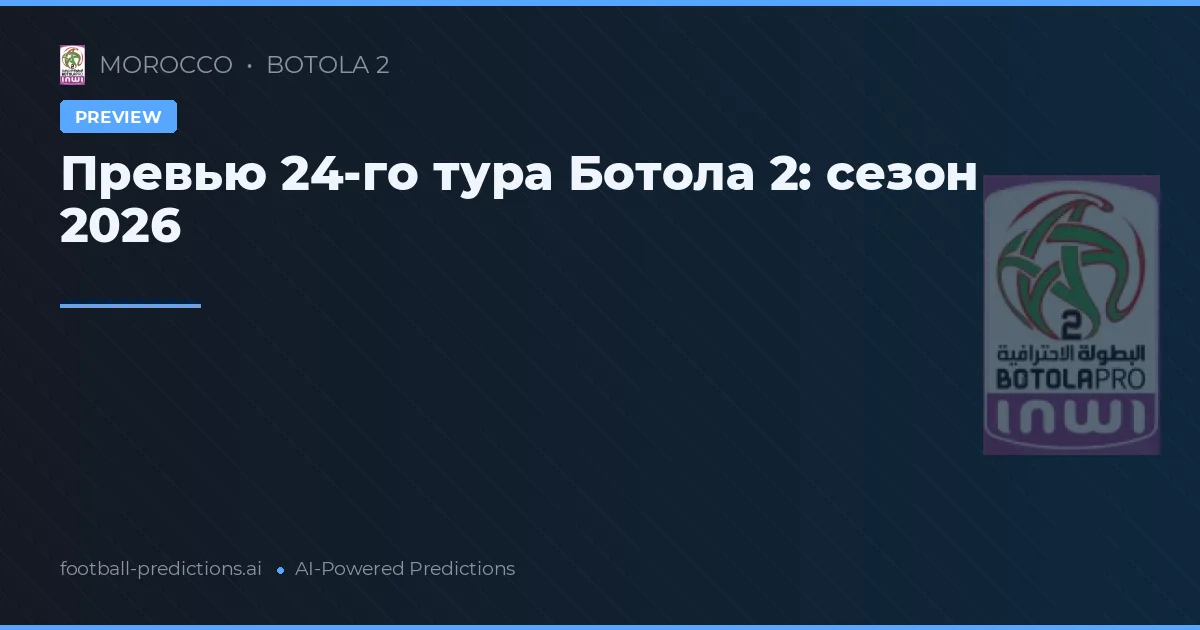 Превью 24-го тура Ботола 2: сезон 2026