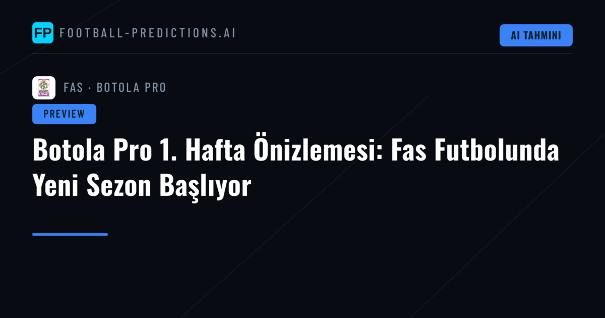 Botola Pro 1. Hafta Önizlemesi: Fas Futbolunda Yeni Sezon Başlıyor