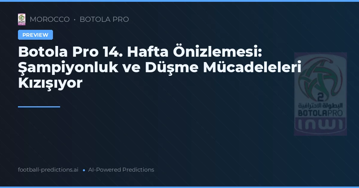 Botola Pro 14. Hafta Önizlemesi: Şampiyonluk ve Düşme Mücadeleleri Kızışıyor