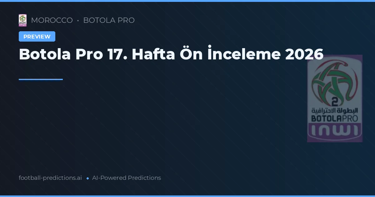 Botola Pro 17. Hafta Ön İnceleme 2026