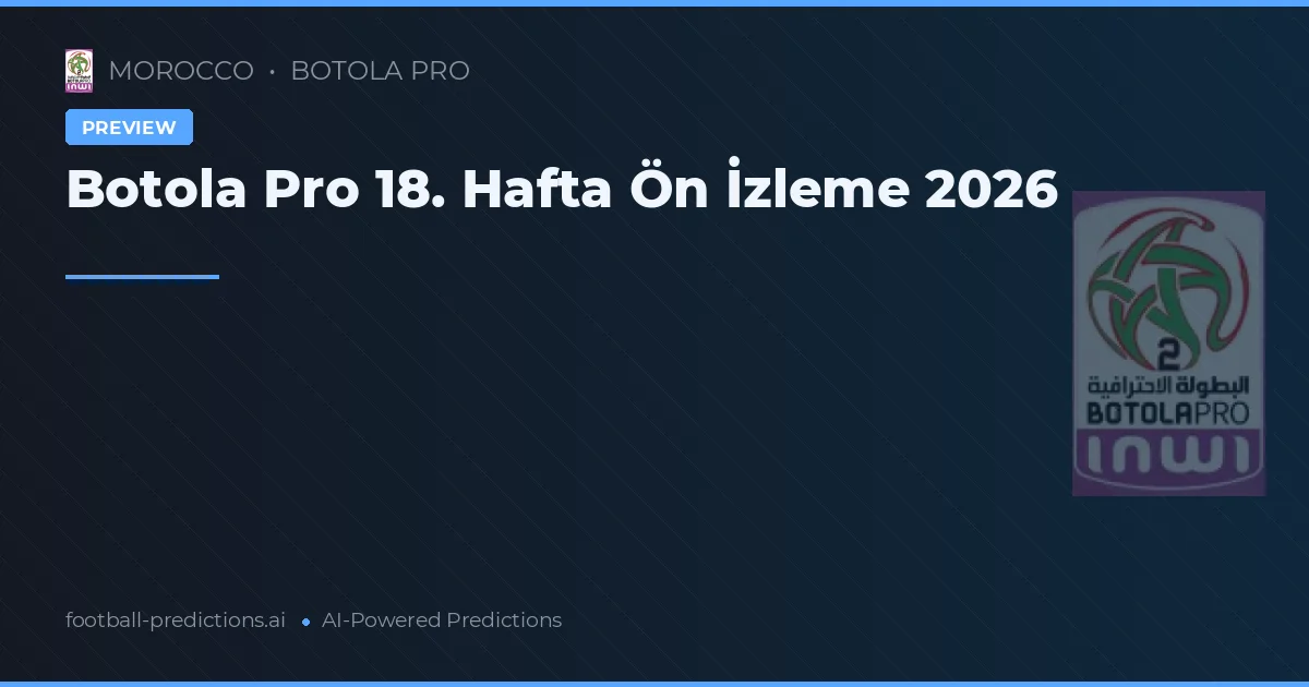 Botola Pro 18. Hafta Ön İzleme 2026