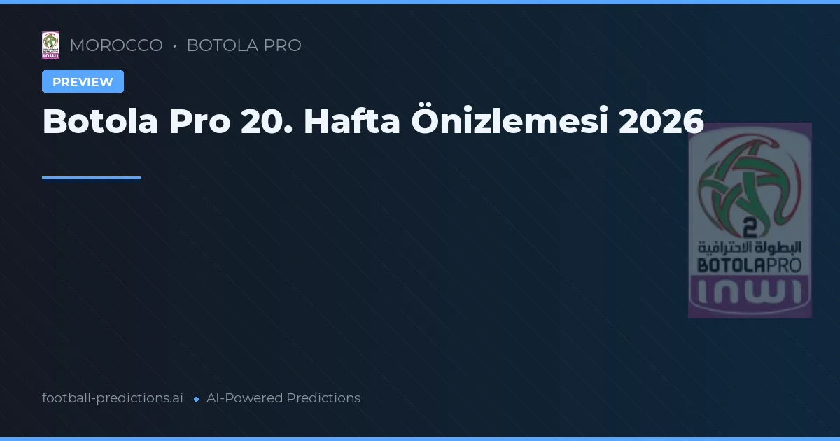Botola Pro 20. Hafta Önizlemesi 2026