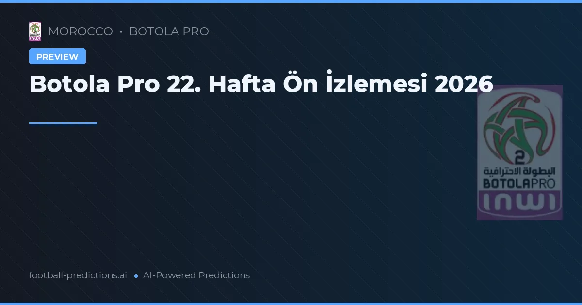 Botola Pro 22. Hafta Ön İzlemesi 2026