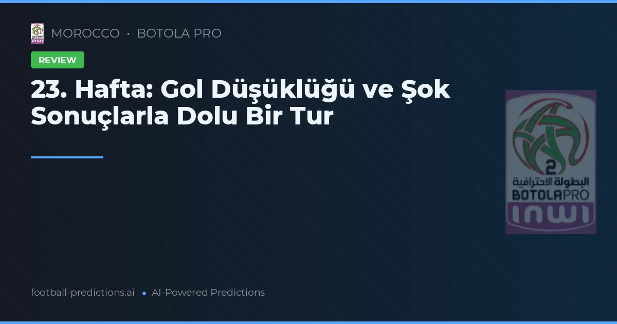 23. Hafta: Gol Düşüklüğü ve Şok Sonuçlarla Dolu Bir Tur