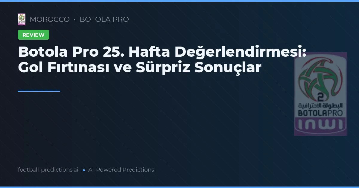 Botola Pro 25. Hafta Değerlendirmesi: Gol Fırtınası ve Sürpriz Sonuçlar