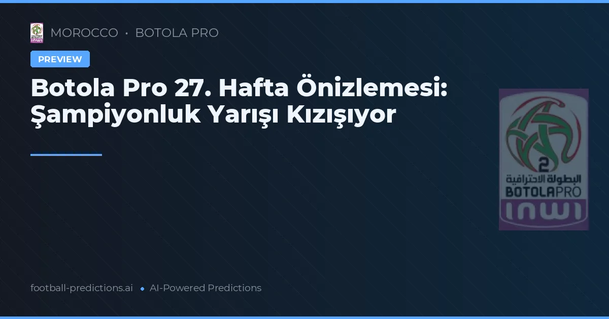 Botola Pro 27. Hafta Önizlemesi: Şampiyonluk Yarışı Kızışıyor