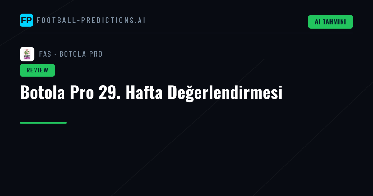 Botola Pro 29. Hafta Değerlendirmesi