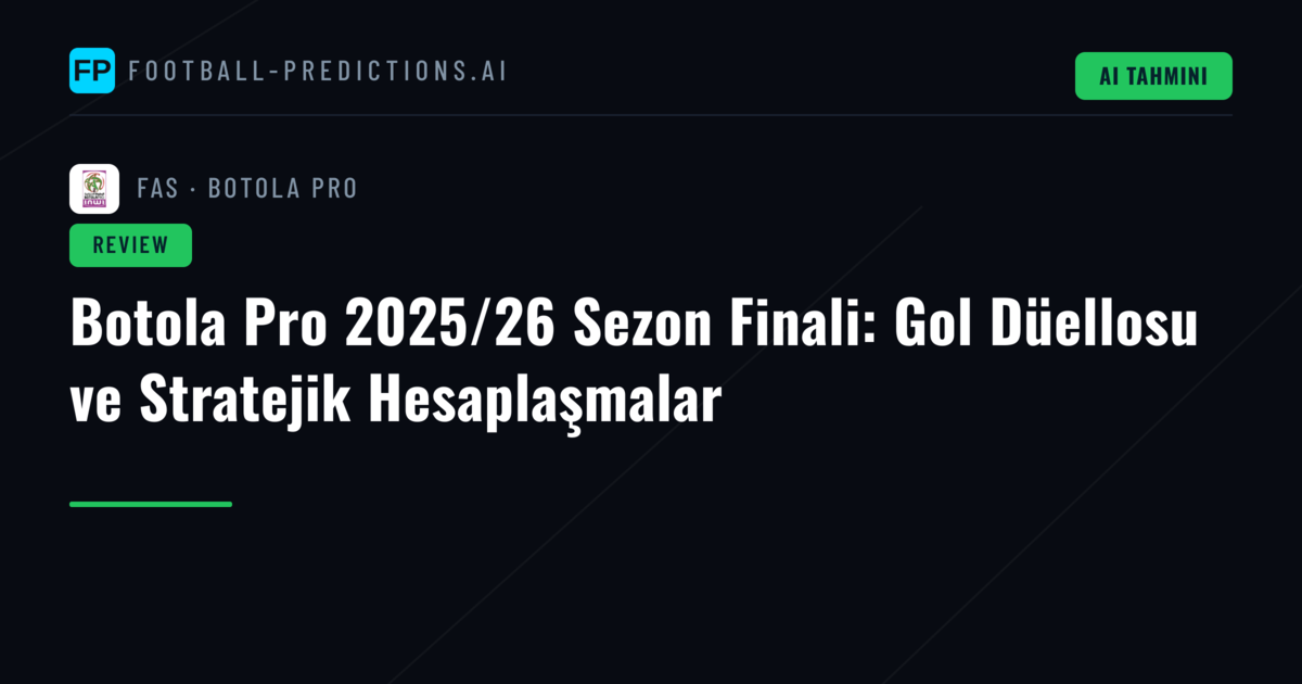 Botola Pro 2025/26 Sezon Finali: Gol Düellosu ve Stratejik Hesaplaşmalar