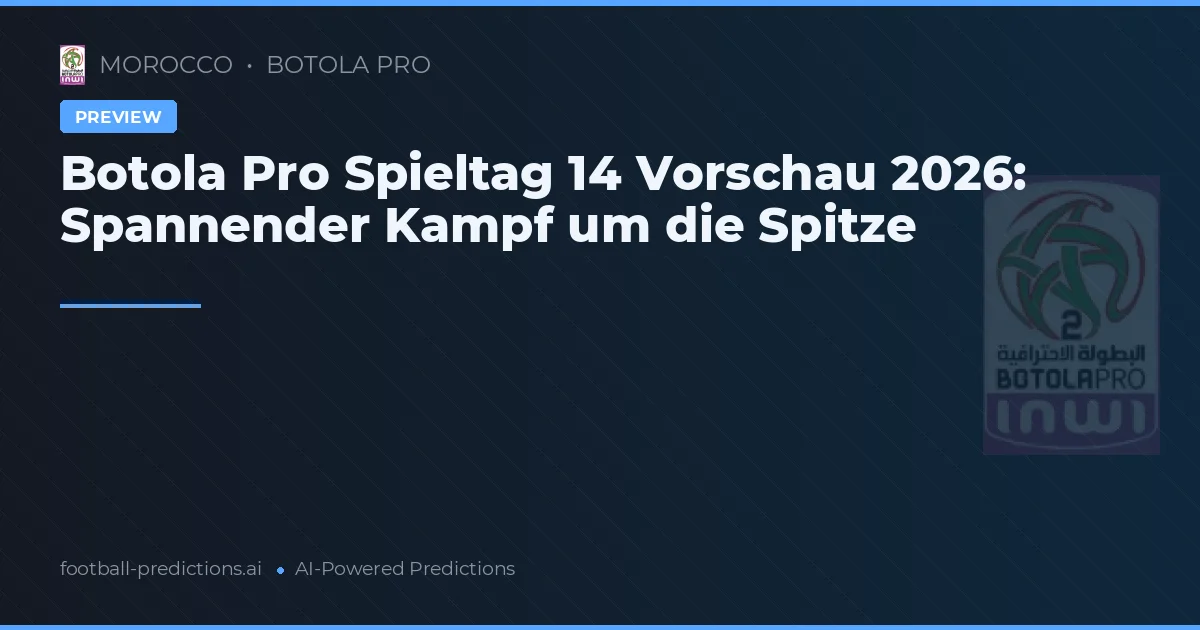 Botola Pro Spieltag 14 Vorschau 2026: Spannender Kampf um die Spitze