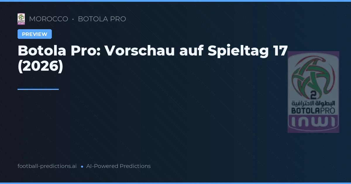 Botola Pro: Vorschau auf Spieltag 17 (2026)