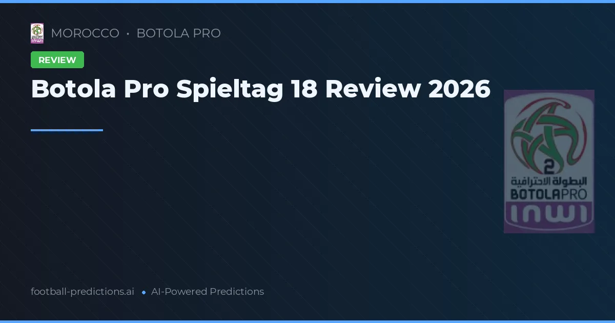 Botola Pro Spieltag 18 Review 2026