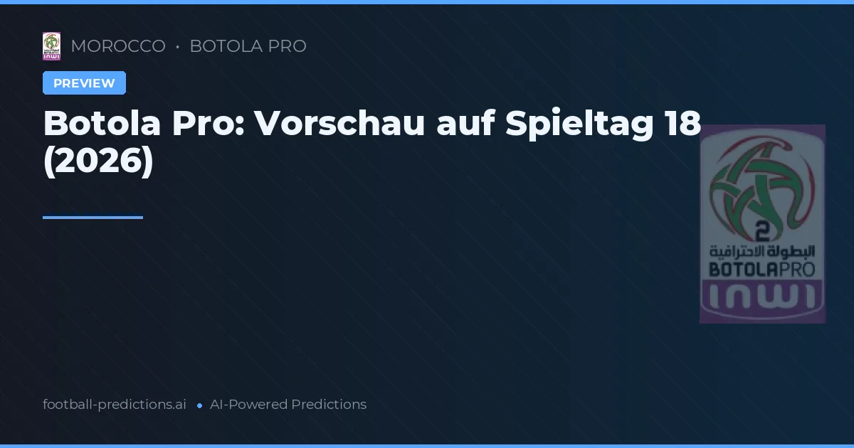 Botola Pro: Vorschau auf Spieltag 18 (2026)