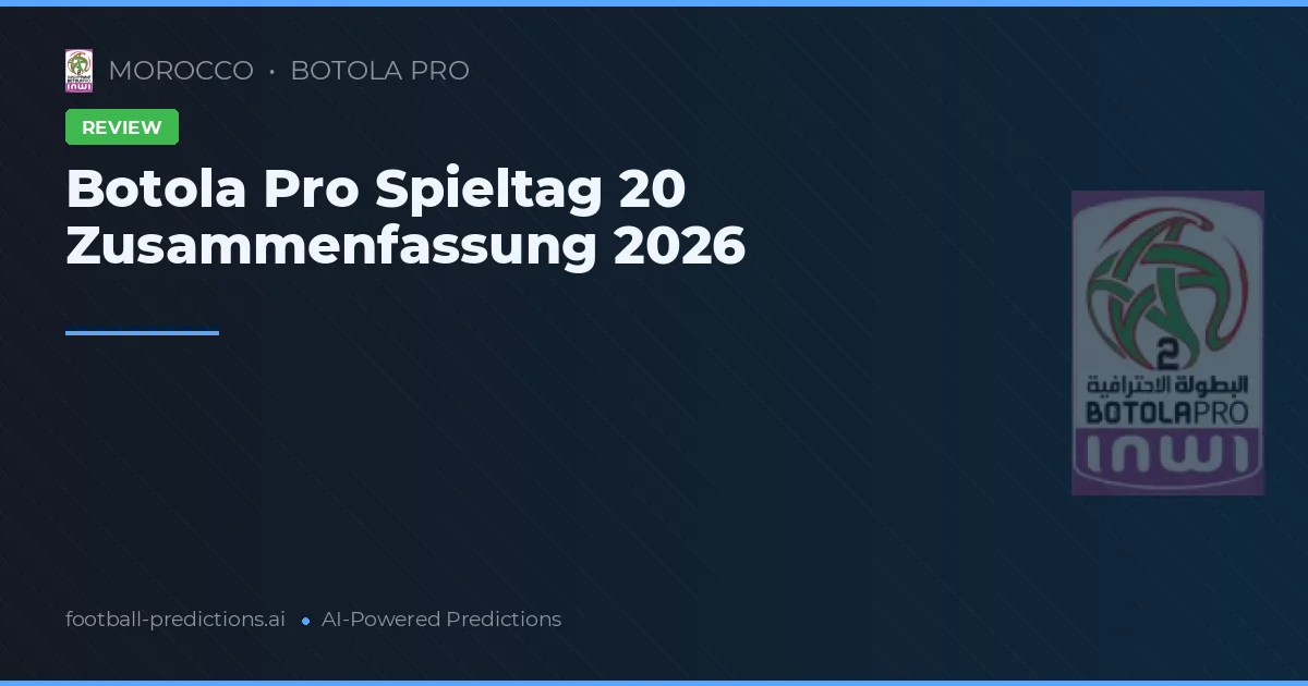 Botola Pro Spieltag 20 Zusammenfassung 2026