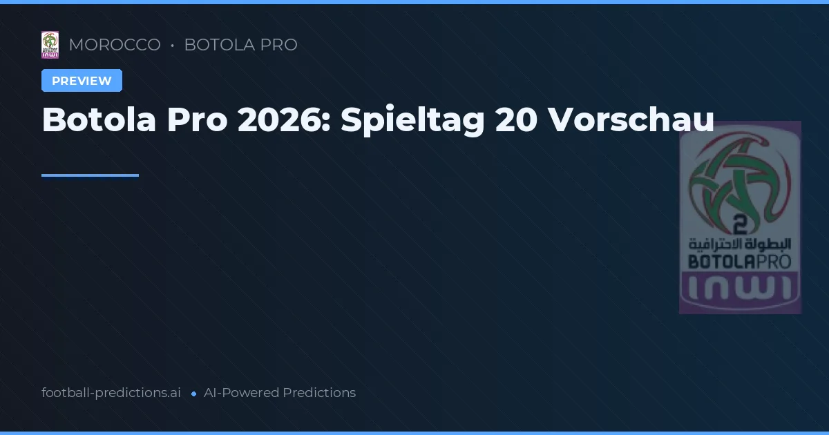 Botola Pro 2026: Spieltag 20 Vorschau