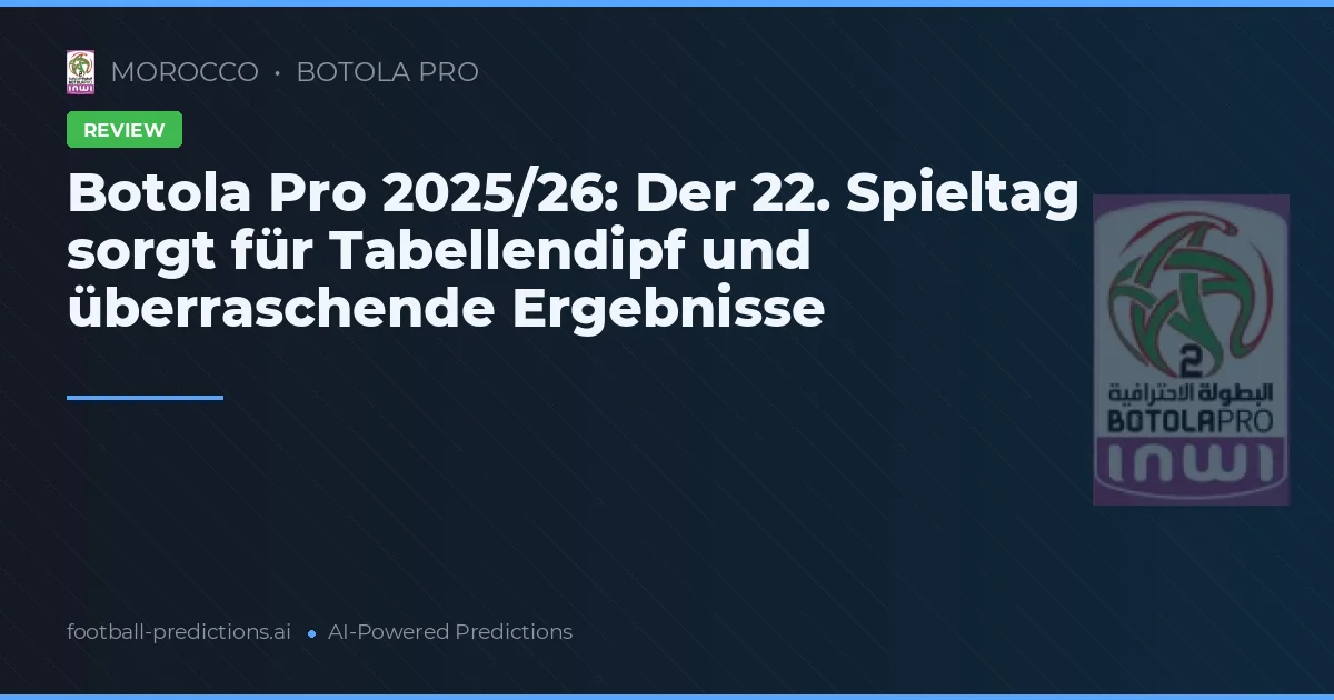 Botola Pro 2025/26: Der 22. Spieltag sorgt für Tabellendipf und überraschende Ergebnisse