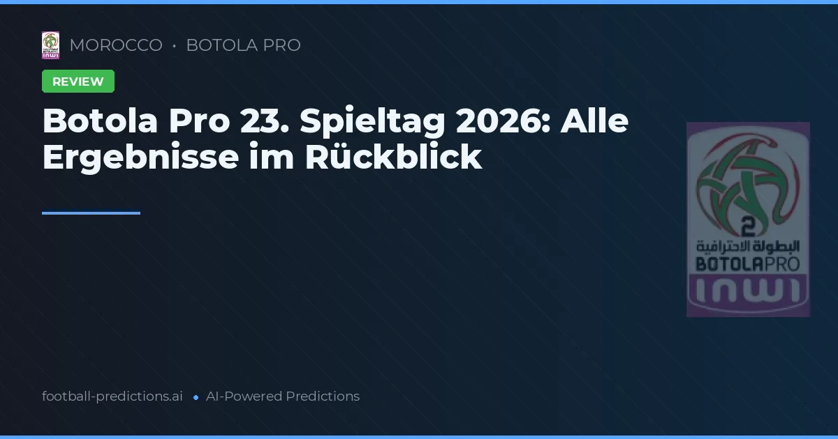 Botola Pro 23. Spieltag 2026: Alle Ergebnisse im Rückblick