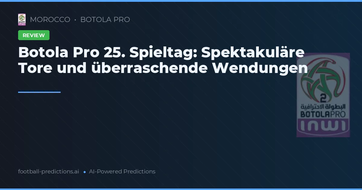 Botola Pro 25. Spieltag: Spektakuläre Tore und überraschende Wendungen