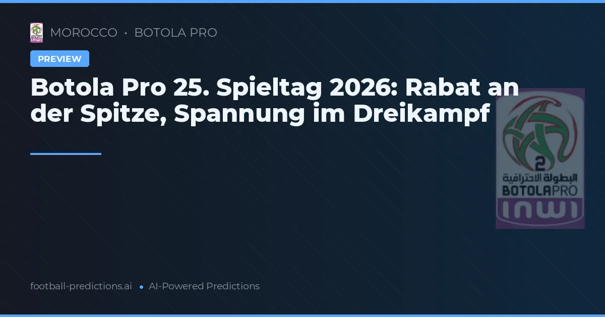 Botola Pro 25. Spieltag 2026: Rabat an der Spitze, Spannung im Dreikampf