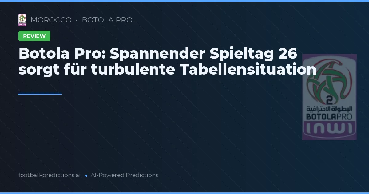 Botola Pro: Spannender Spieltag 26 sorgt für turbulente Tabellensituation