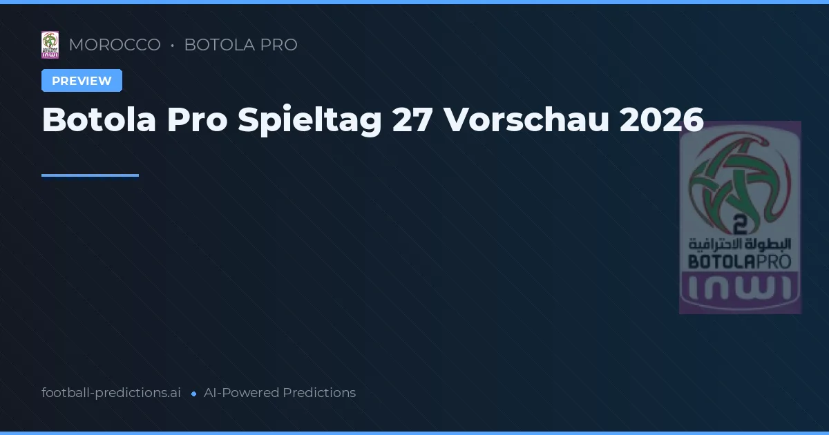 Botola Pro Spieltag 27 Vorschau 2026
