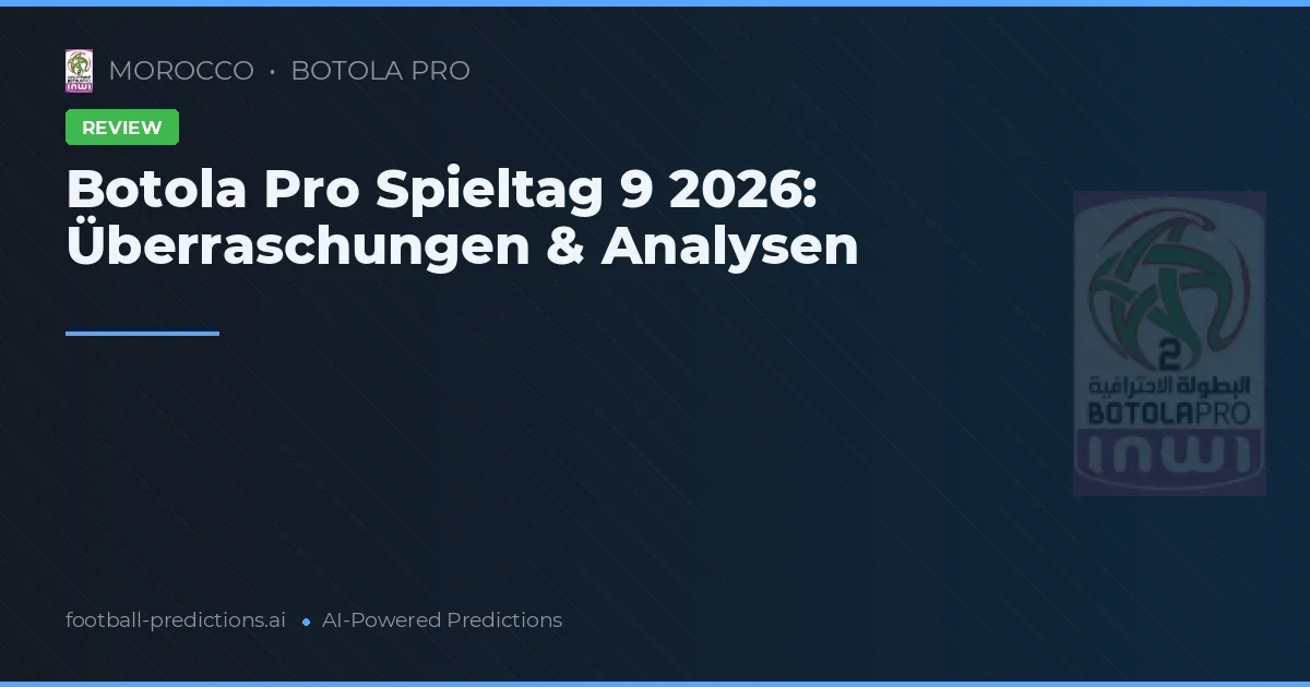 Botola Pro Spieltag 9 2026: Überraschungen & Analysen