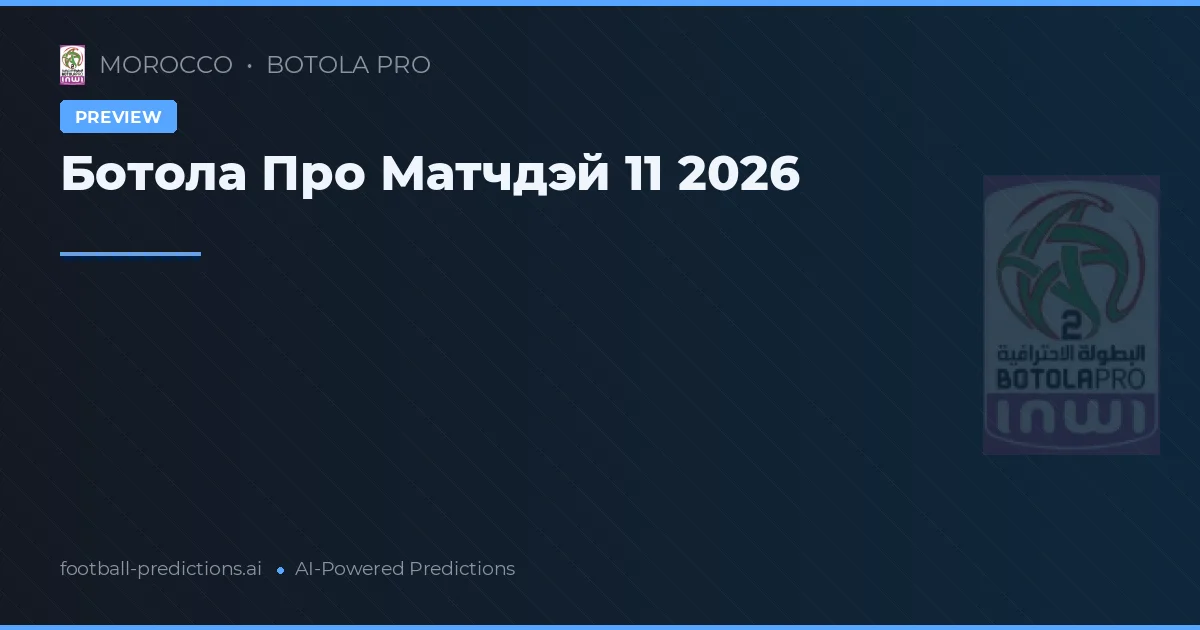 Ботола Про Матчдэй 11 2026