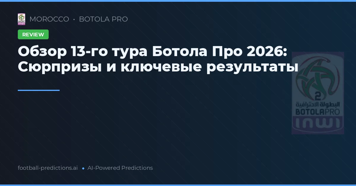 Обзор 13-го тура Ботола Про 2026: Сюрпризы и ключевые результаты