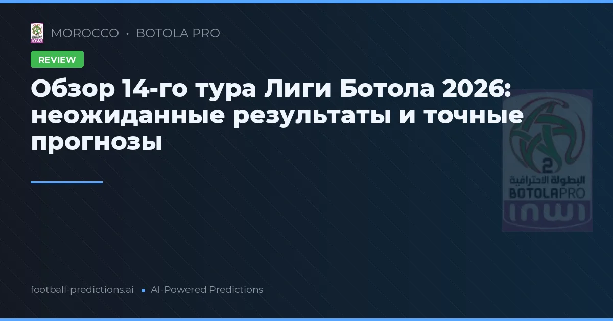 Обзор 14-го тура Лиги Ботола 2026: неожиданные результаты и точные прогнозы