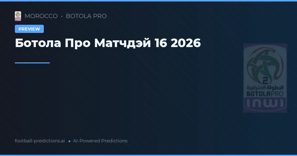 Ботола Про Матчдэй 16 2026