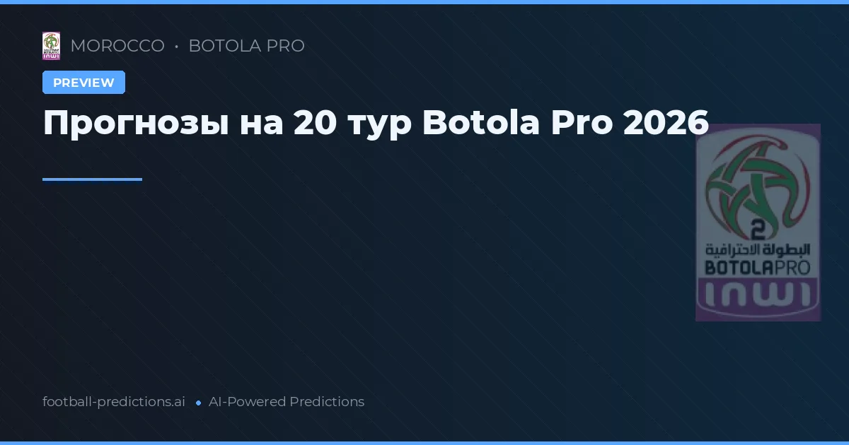 Прогнозы на 20 тур Botola Pro 2026
