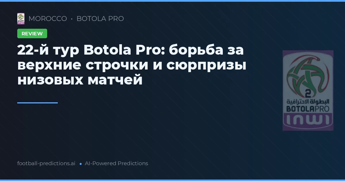 22-й тур Botola Pro: борьба за верхние строчки и сюрпризы низовых матчей