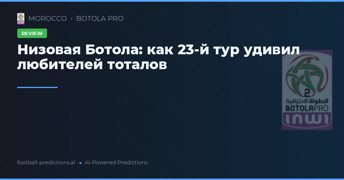 Низовая Ботола: как 23-й тур удивил любителей тоталов