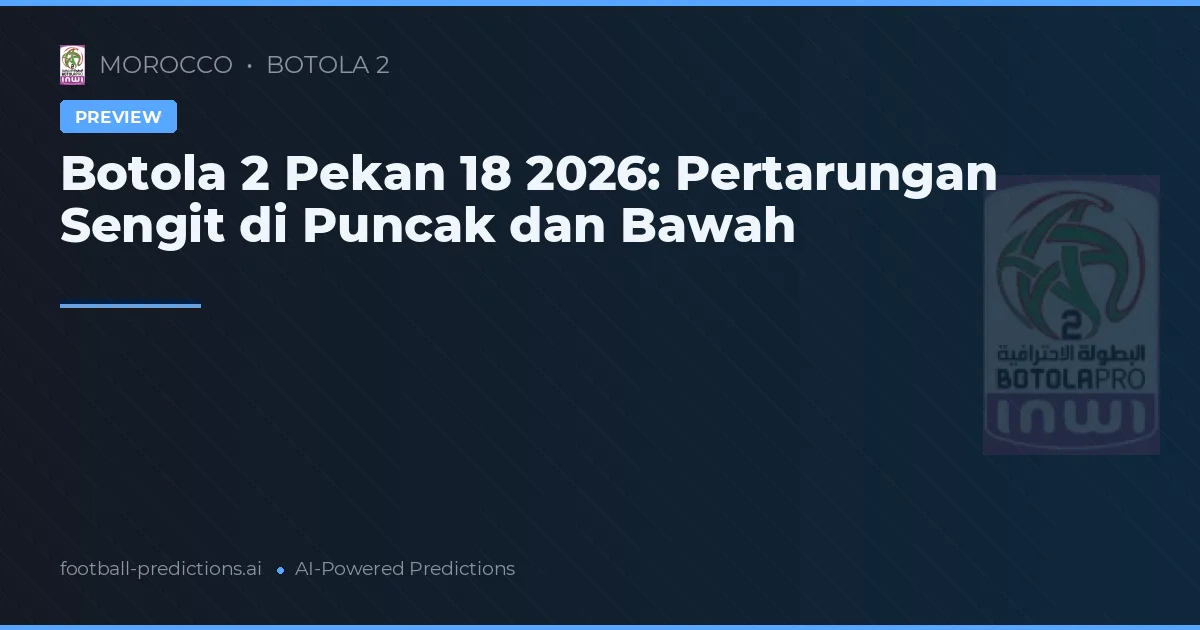 Botola 2 Pekan 18 2026: Pertarungan Sengit di Puncak dan Bawah