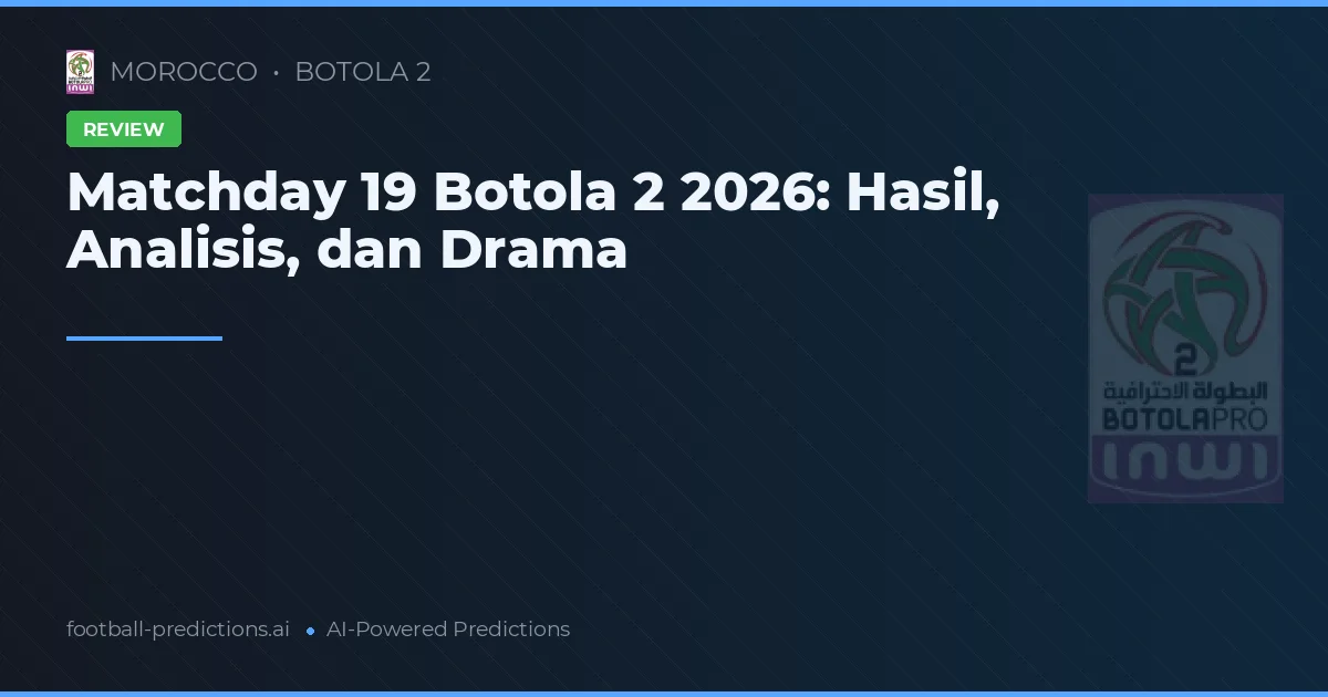 Matchday 19 Botola 2 2026: Hasil, Analisis, dan Drama