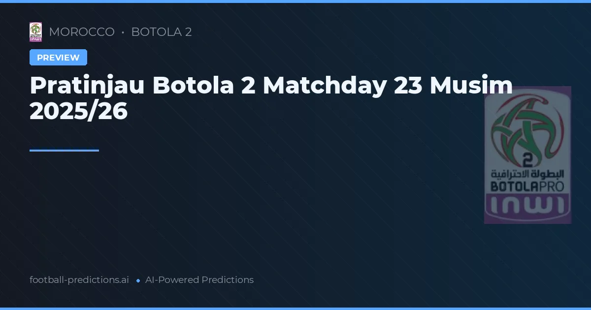 Pratinjau Botola 2 Matchday 23 Musim 2025/26
