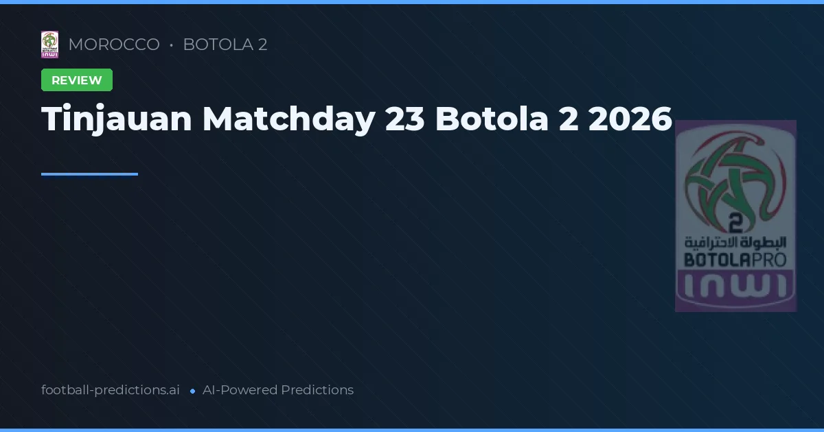 Tinjauan Matchday 23 Botola 2 2026