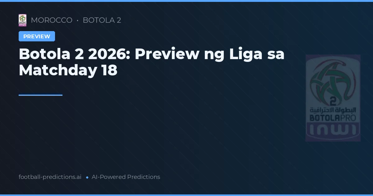 Botola 2 2026: Preview ng Liga sa Matchday 18