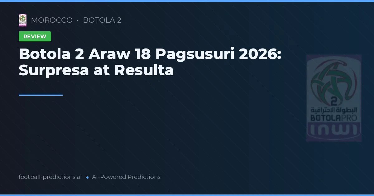 Botola 2 Araw 18 Pagsusuri 2026: Surpresa at Resulta